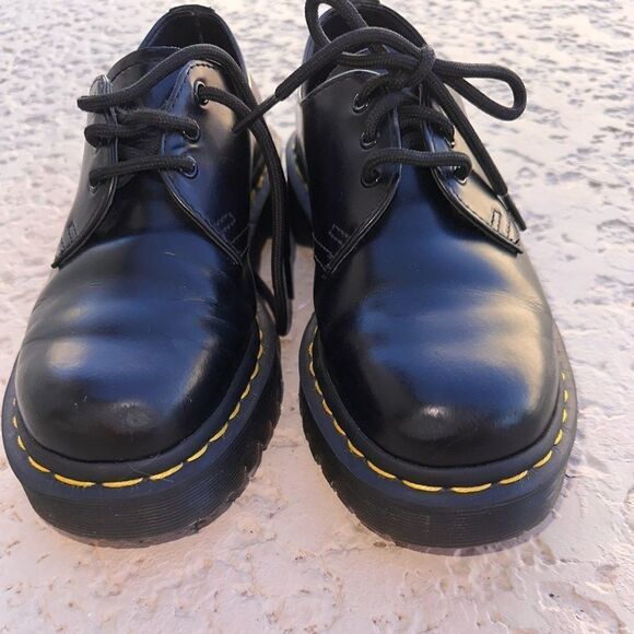 Dr. Martens 1461 Quad Platform Oxfords Black Smooth Leather NEW - Picture 1 of 8